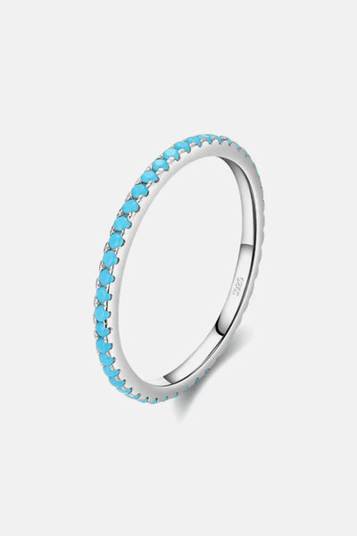 Sterling Silver Artificial Turquoise Ring 