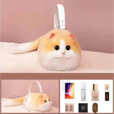 Women's Cute Handmade Cat Doll Bag