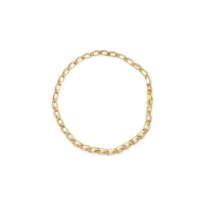 Yellow 10K Gold 2.00 Cttw Round-Cut Diamond Link 7.5" Bracelet