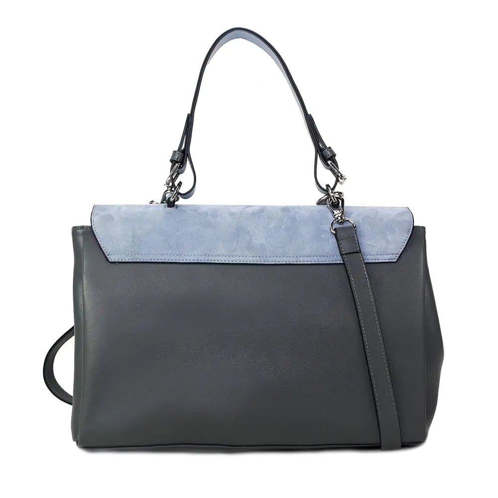 Simonetta Leather Handbag - Serenity / Charcoal