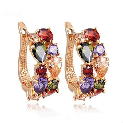 Diamond Crystal Zircon Ear Clip Luxury Earrings