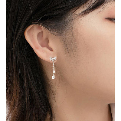 Bow Eardrops Sweet Tassel Bone Ear Studs