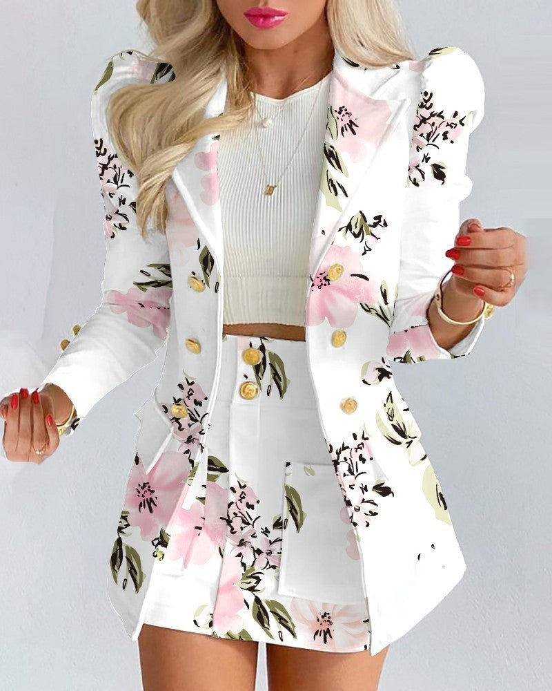 Women's Fashion Solid Color Casual Suit