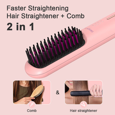 Portable USB Rechargeable Cordless Hair Straightener