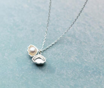 Personalized Silver Shell Necklace