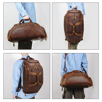 Men's Retro Cowhide Outdoor Large Capacity Travel Bag