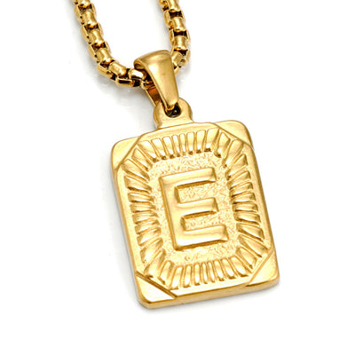 Men's Pendant Gold-plated 18K Titanium Steel Letter Necklace