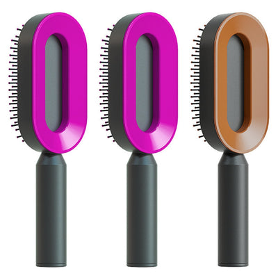 Self Cleaning Hair Brush For Women One-key Cleaning