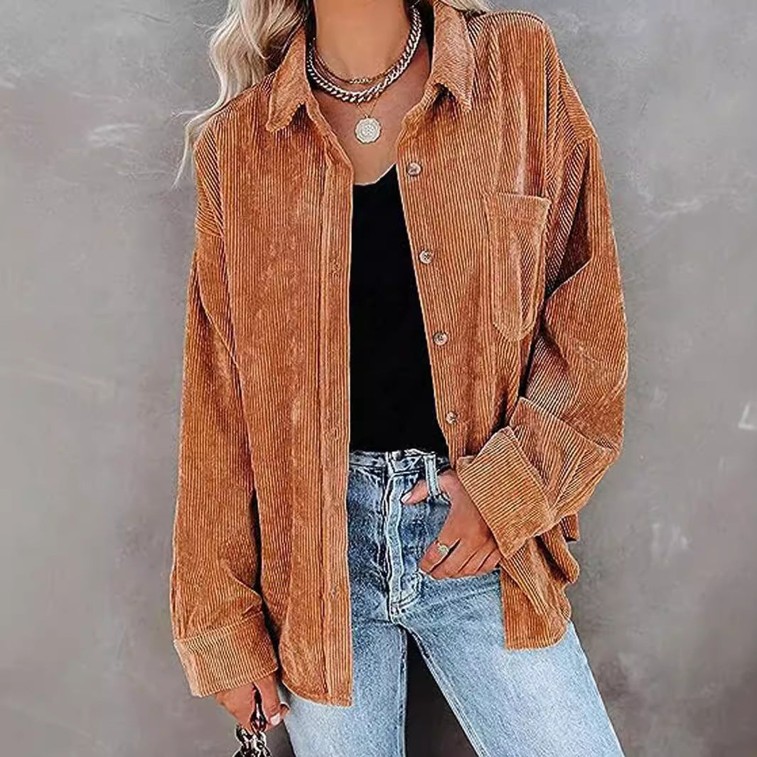 Loose Casual Corduroy Shirt Jacket