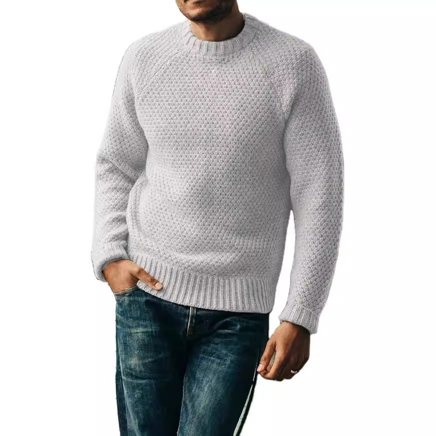 Men's Round Neck Knitted Casual Sweater