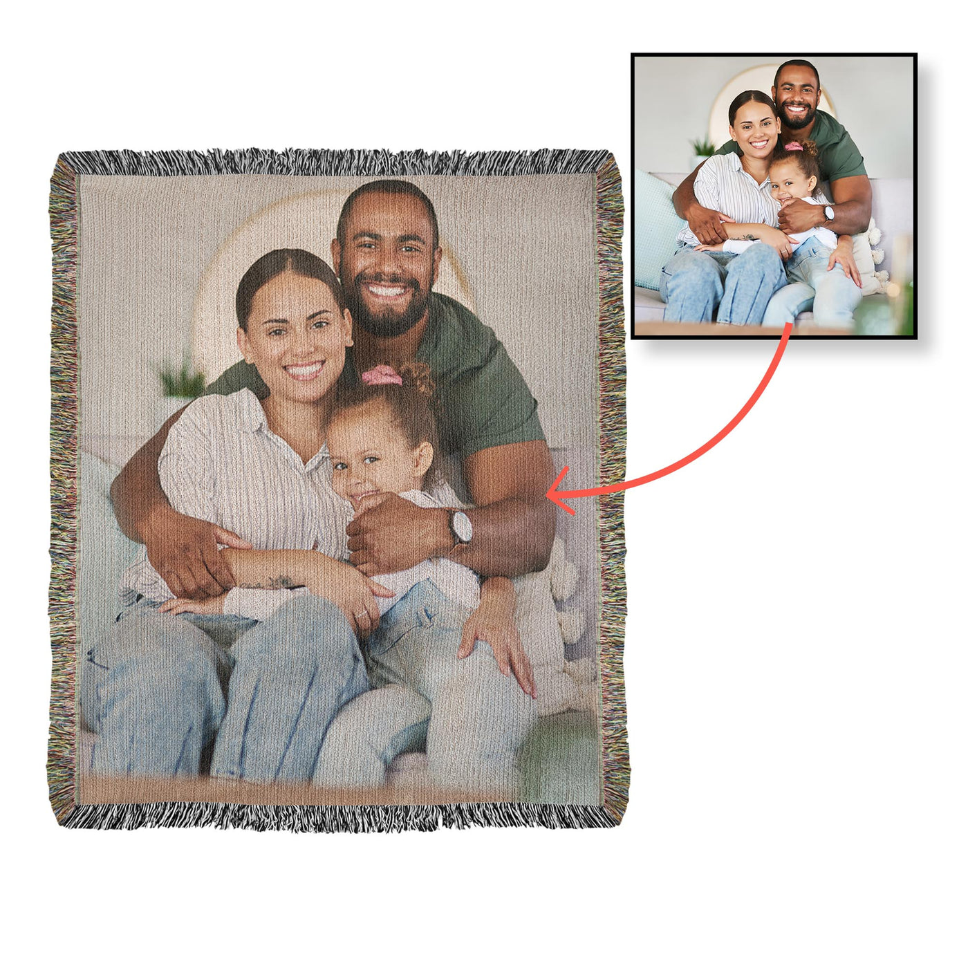 Portrait Photo Woven Blanket