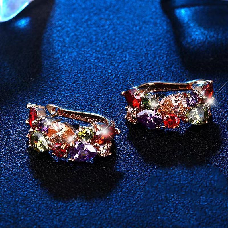 Diamond Crystal Zircon Ear Clip Luxury Earrings