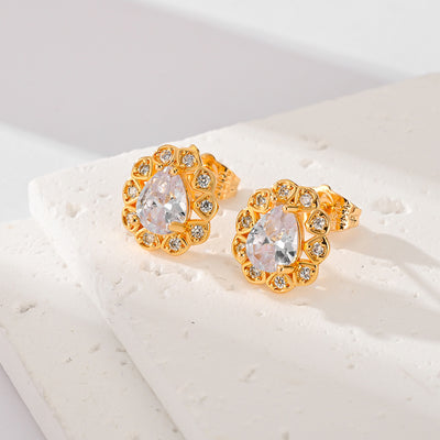 Fashion Multi-color Zircon Stud Earrings