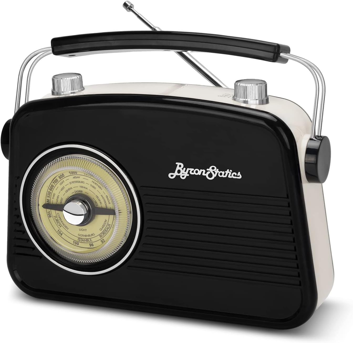 Black AM FM Vintage Radio with Headphone