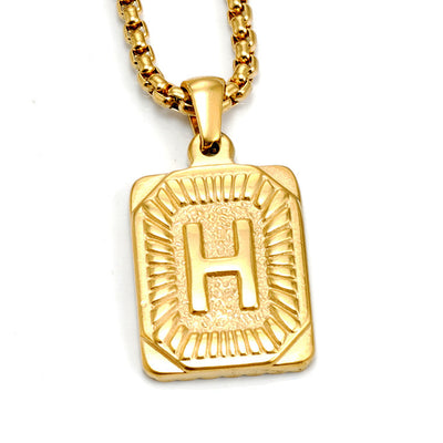 Men's Pendant Gold-plated 18K Titanium Steel Letter Necklace