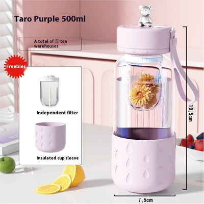 Tea Water Separation Magnetic Glass Water Cup Sealed Without Leakage