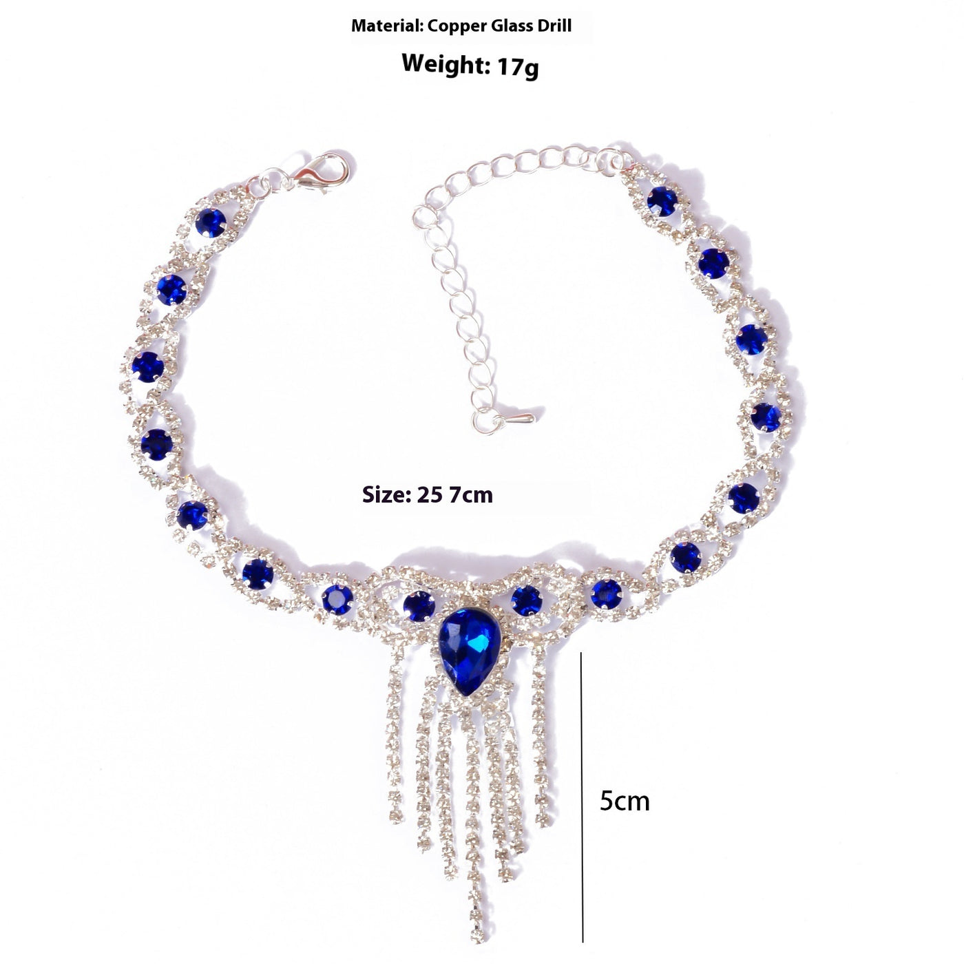 Fashion Style Tassel Blue Rhinestone Anklet