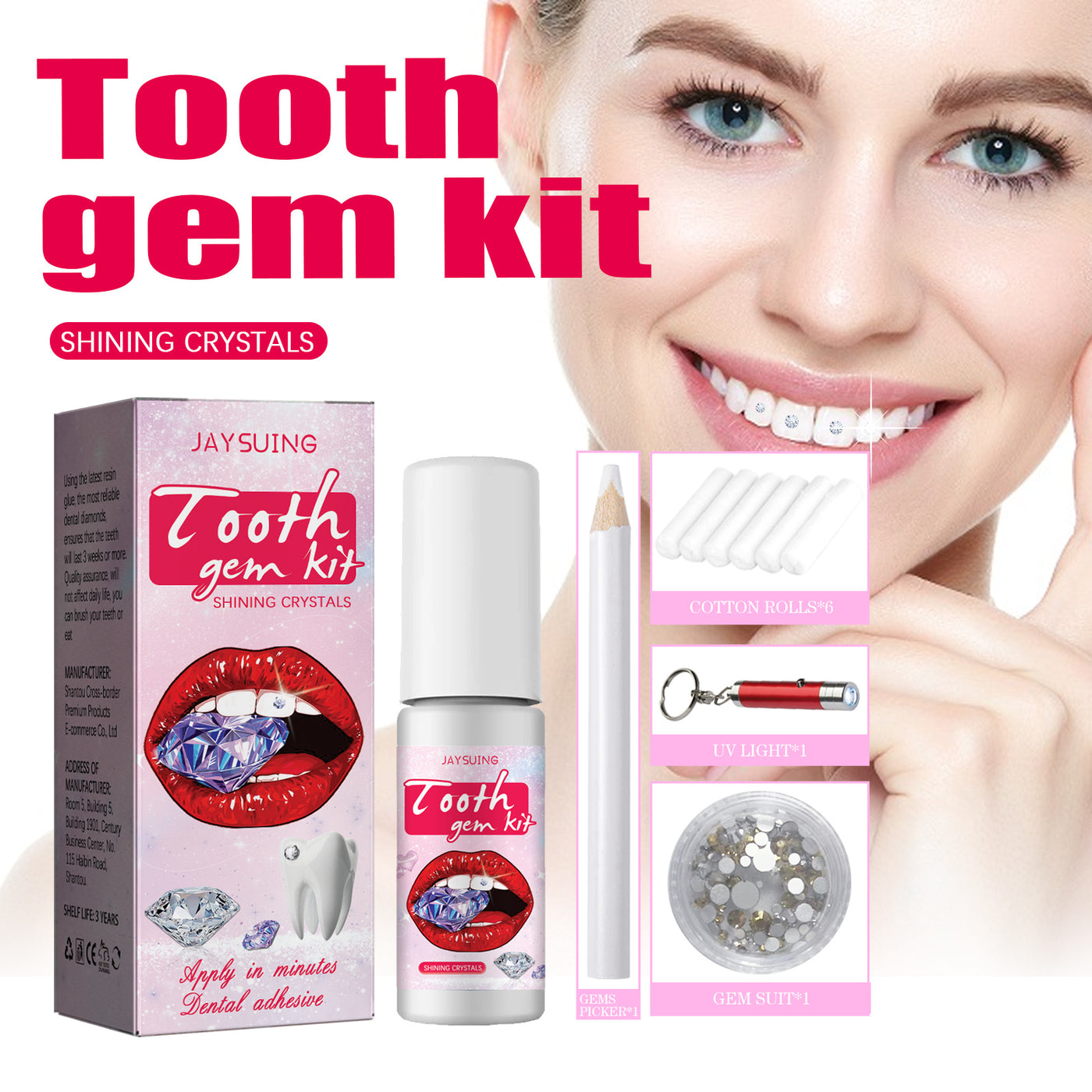 Complete Teeth Gems Kit for DIY Tooth Decoration