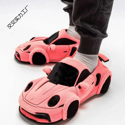 Racing Car Plush Slippers