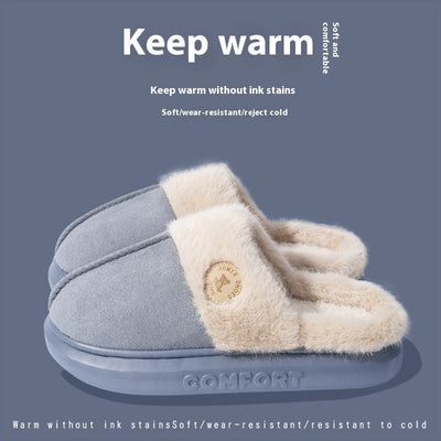 New Plush Thick-soled Fleece Slippers