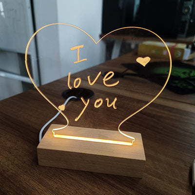 Creative Note Board LED Night Light USB Message Board Light with Pen