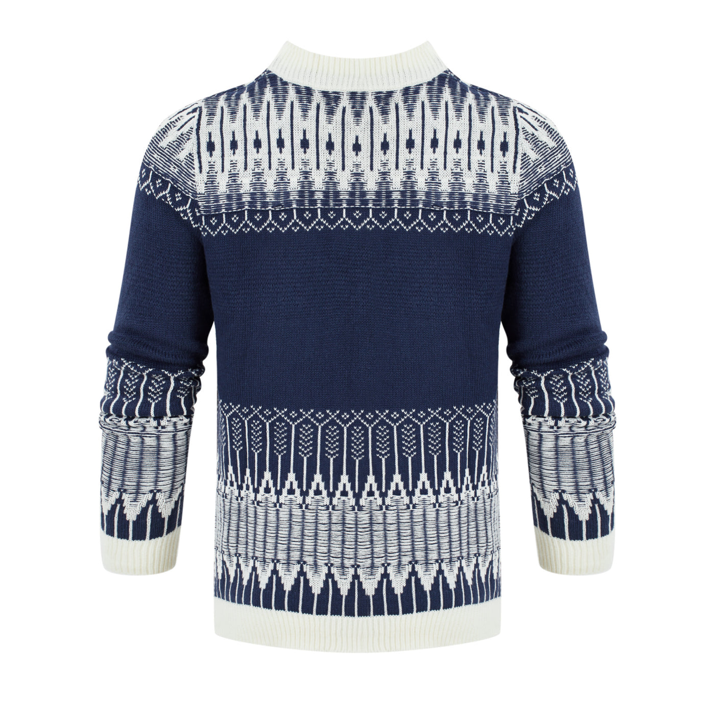 Crewneck Pullover Unisex Fair Isle Long Sleeve Knitted Sweater