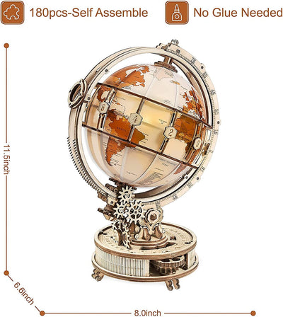 Luminous 3D Globe 180PCS Wooden Model