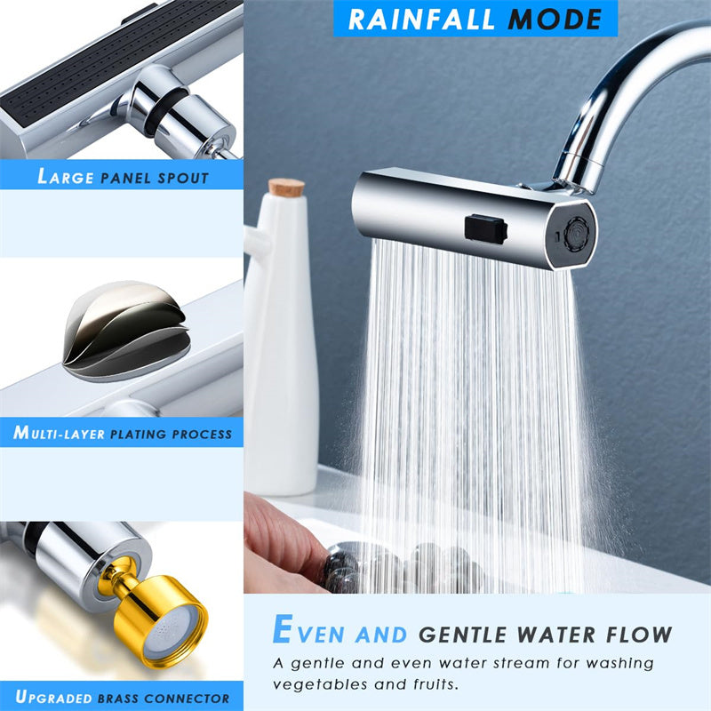 Kitchen Faucet Waterfall Outlet, Splash Proof, Universal Rotating Multifunctional Water Nozzle Extension