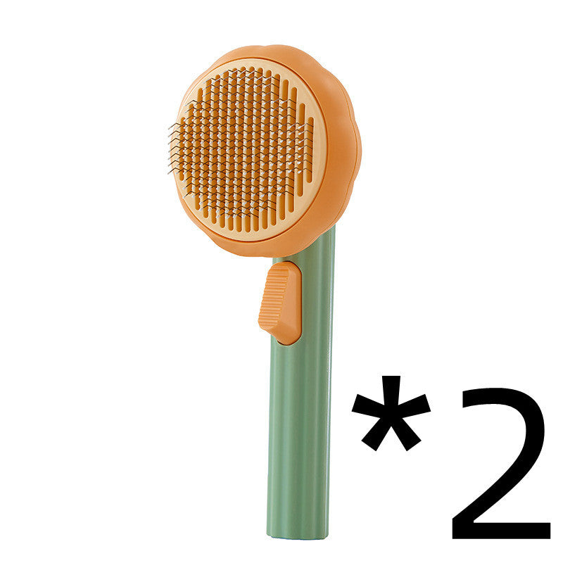 New Pet Cat Brush, Hand-held Steel Wire, Self-cleaning Comb Looper for Hair Removal