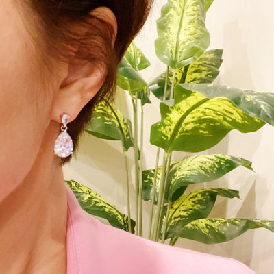 Crystal Clear Teardrop Earrings