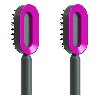 Self Cleaning Hair Brush For Women One-key Cleaning