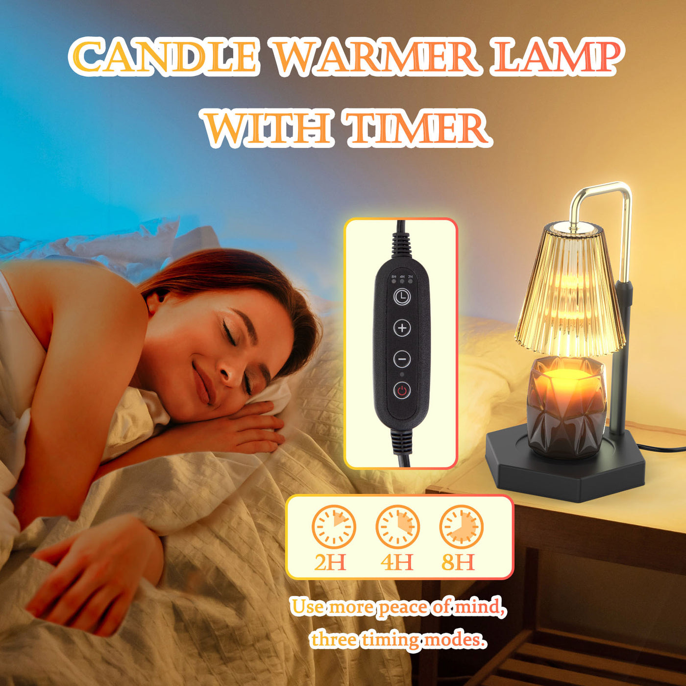 Candle Warmer Lamp Dimmable and Timer, Adjustable for Jar Scented Candles