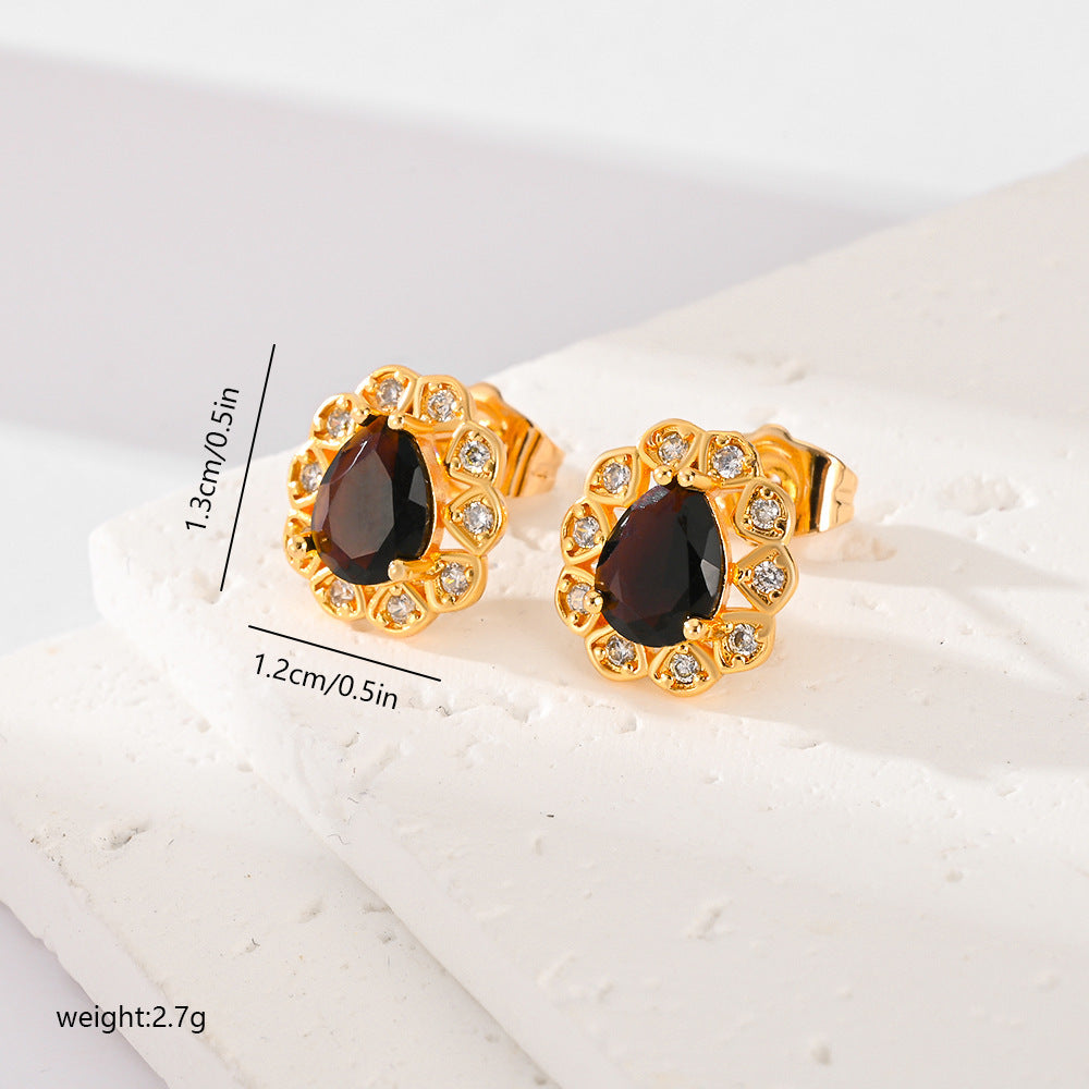 Fashion Multi-color Zircon Stud Earrings