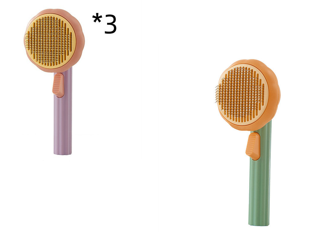 New Pet Cat Brush, Hand-held Steel Wire, Self-cleaning Comb Looper for Hair Removal