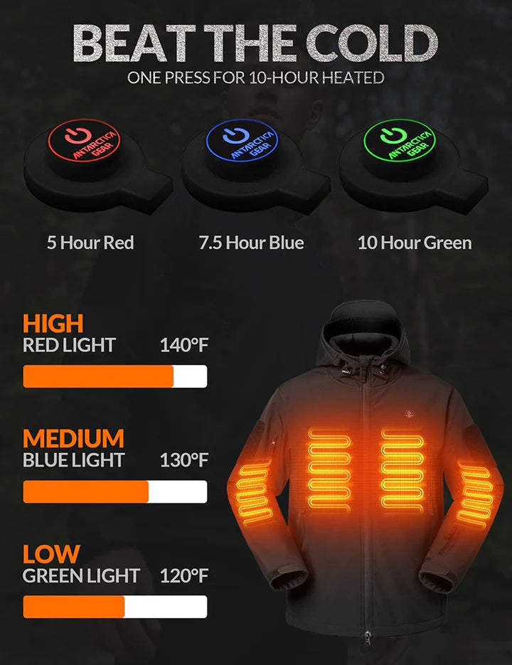 Heated Jacket For Women, ANTARCTICA GEAR Winter Coat with 12V 16000mAh Battery Pack, Soft Shell Heating Hooded Jacket