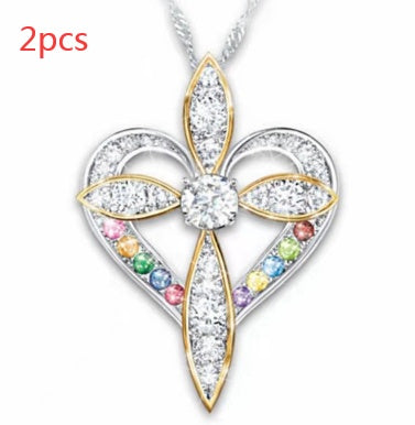 Fashion Love Heart Shaped Cross Pendant