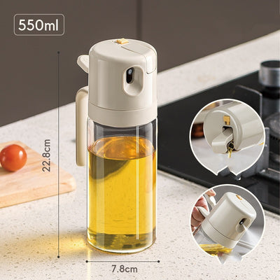 2-in-1 Oil Sprayer Bottle, BBQ Cooking Oil Dispenser, Olive Oil Pourer, Vinegar Bottle