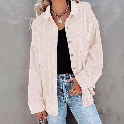 Loose Casual Corduroy Shirt Jacket