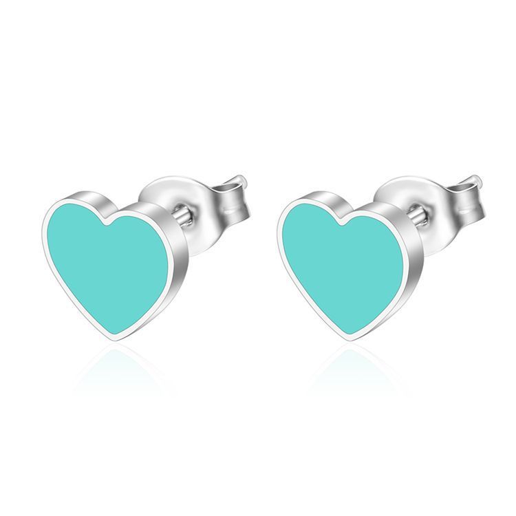 Stainless Steel Love Heart Stud Earrings