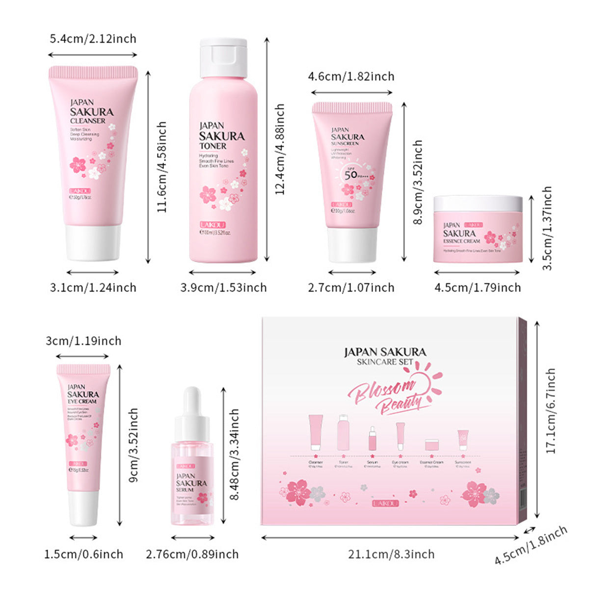 Skin Care Set JAPAN SAKURA Women Beauty Gift Set