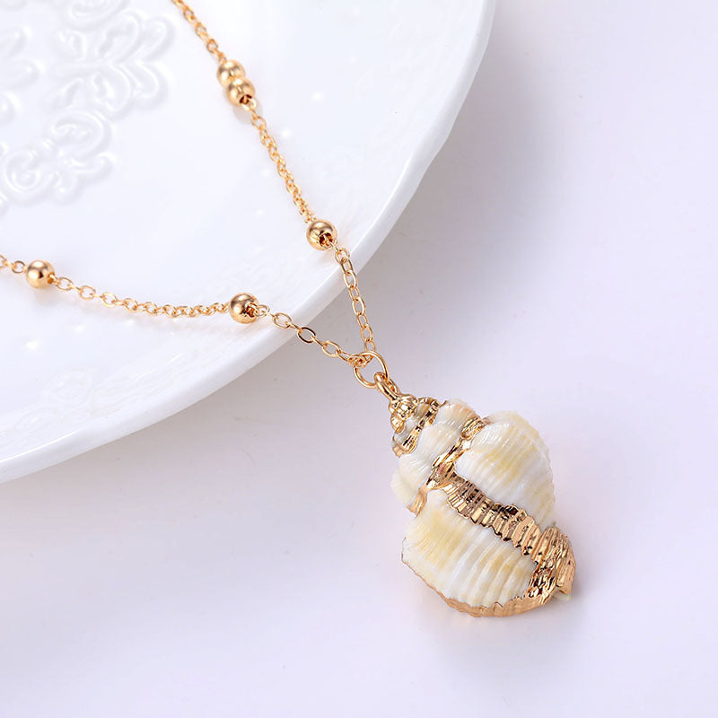 Beach Shell Gold-plated Pendant Conch Necklace