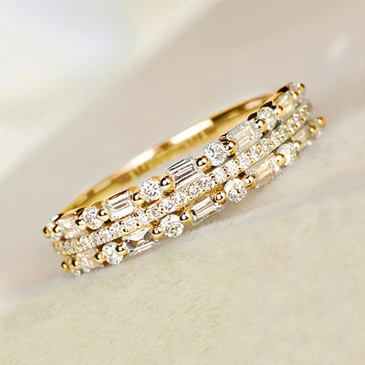 Multilayer Three-layer Fine Circle Line Ring