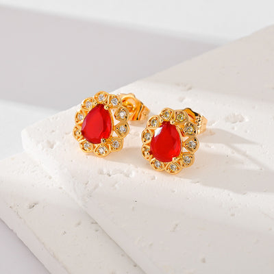 Fashion Multi-color Zircon Stud Earrings