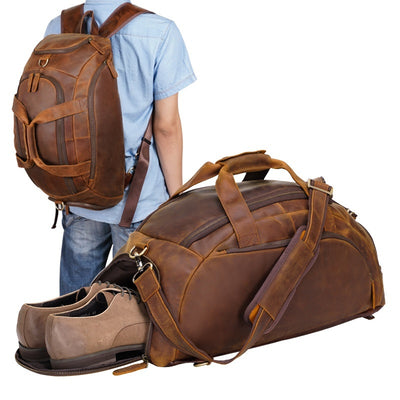 Men's Retro Cowhide Outdoor Large Capacity Travel Bag