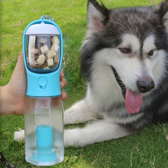 Portable Cat/Dog Water Bottle Food Feeder, Drinker - Poop Dispenser, 3 In 1 Leak-proof Multifunctional Dog Water Bottle