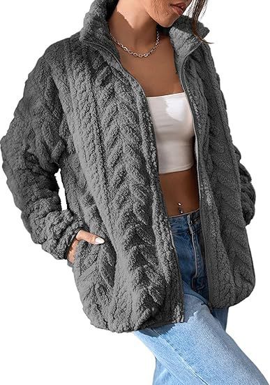 Casual Zipper Cardigan Stand Collar, Polar Fleece Jacket