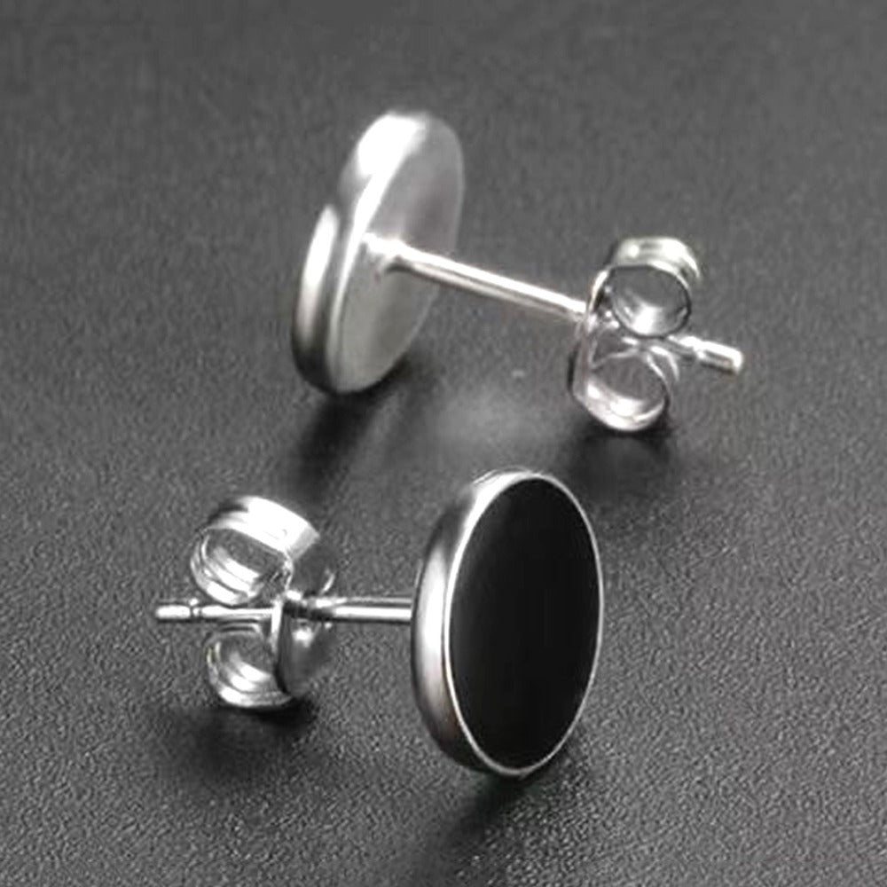 1 Pair of Pierced Punk Stainless Steel Earrings, Hip Hop Fashion, Party