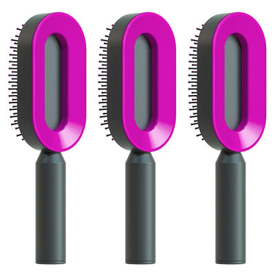 Self Cleaning Hair Brush For Women One-key Cleaning