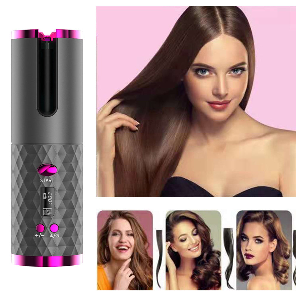 Electric LCD Display Automatic Rotating Cordless Hair Curler