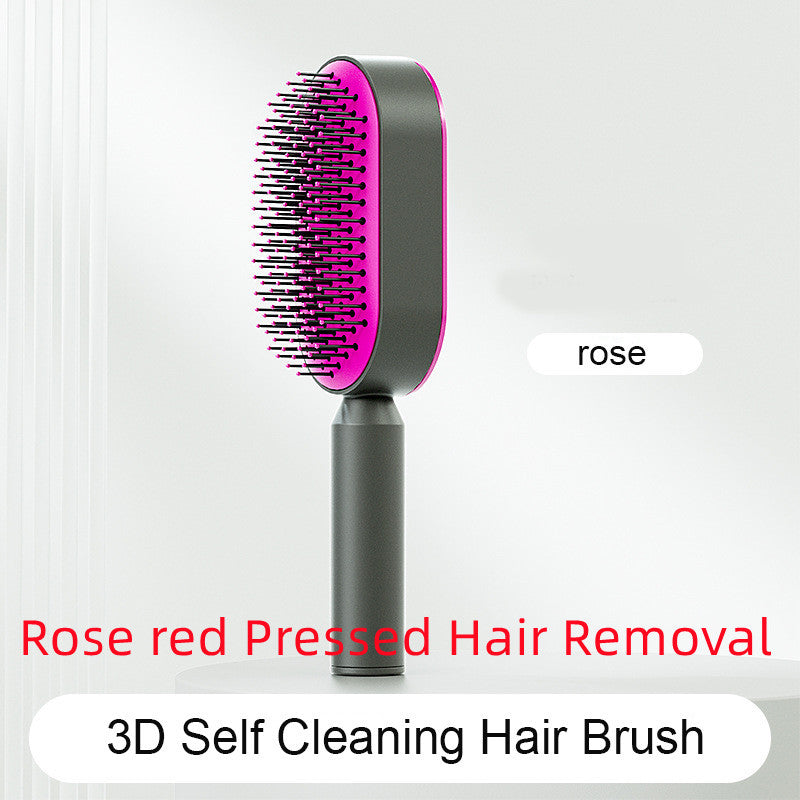 Self Cleaning Hair Brush For Women One-key Cleaning